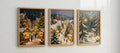 Framed Set of 3 Christmas Village Art Prints | A3 | Cozy Winter Wonderland Wall Art